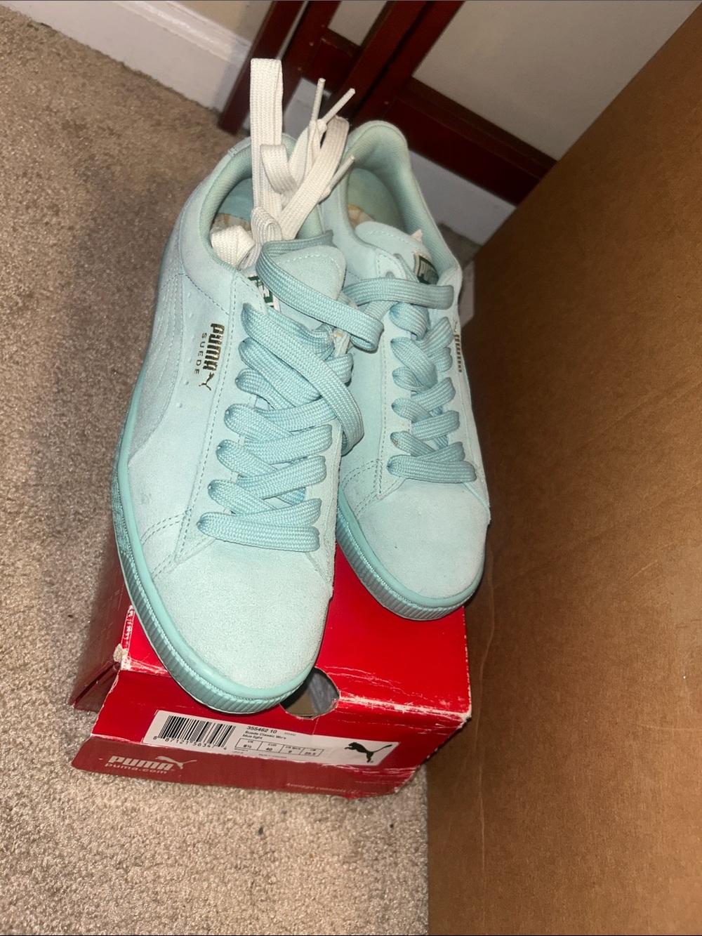Puma Women's Suede Classic Sneakers in Aqua